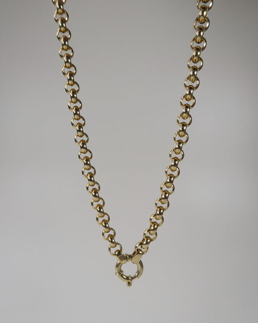 9CT GOLD VINTAGE ITALIAN UNOAERRE ★1AR BELCHER/ROLO NECKLACE