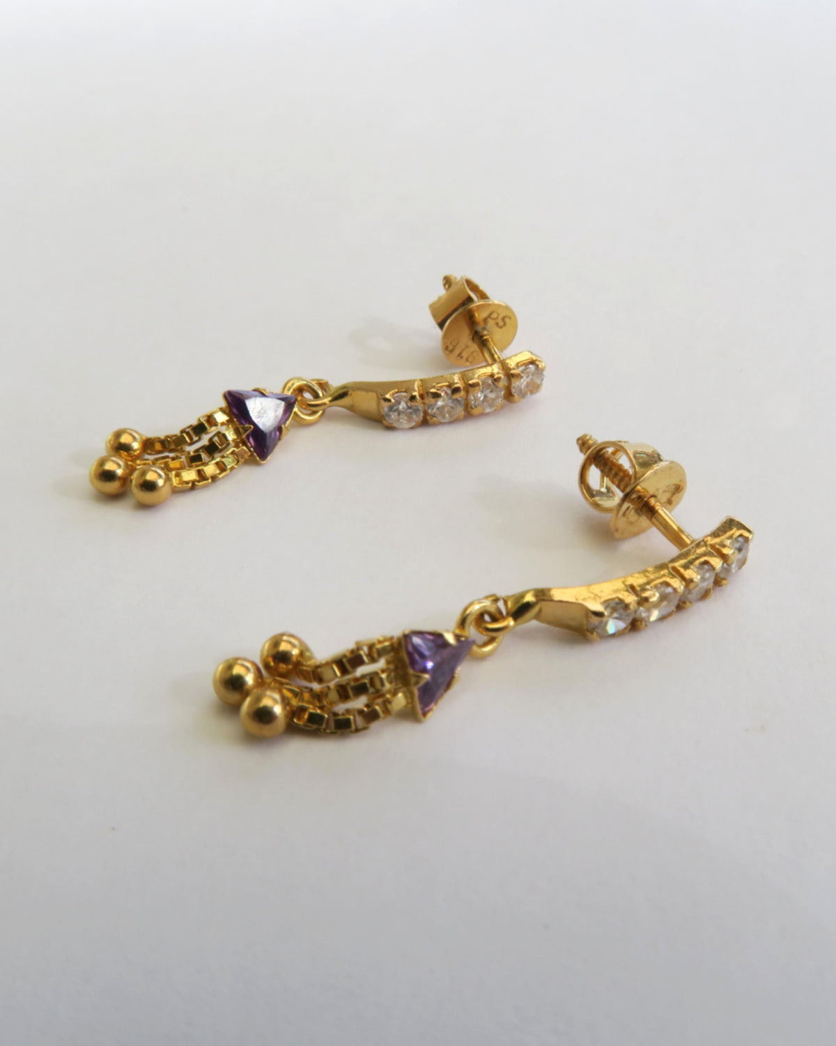 22CT GOLD ARTICULATED DROP EARRINGS