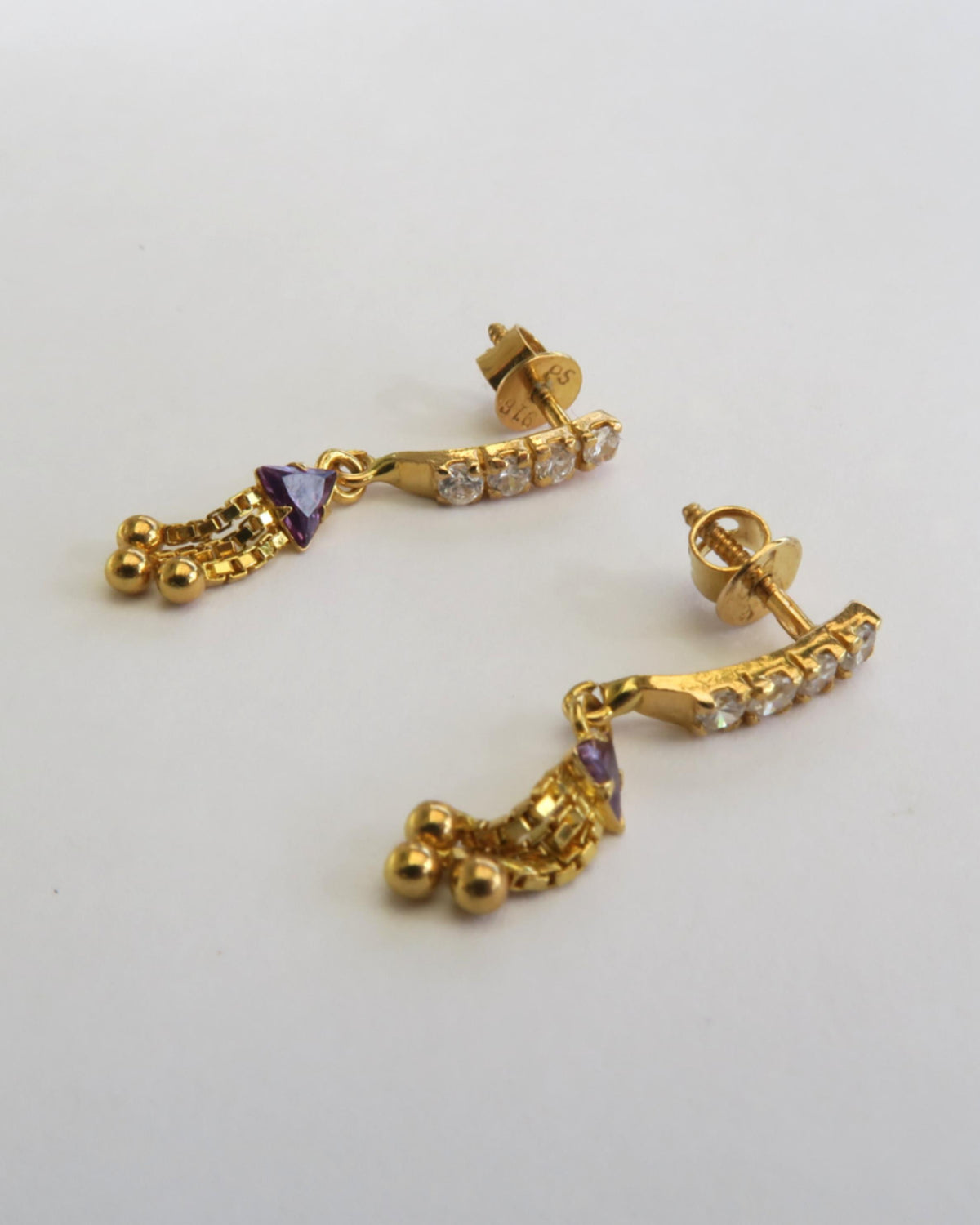 22CT GOLD ARTICULATED DROP EARRINGS