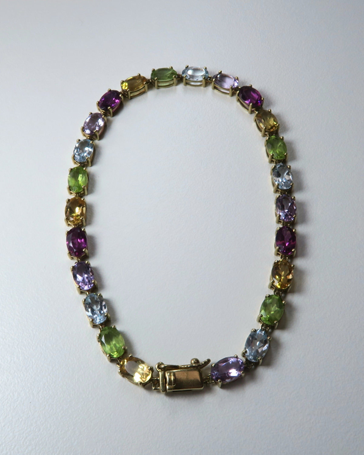 9CT GOLD MULTI‑GEMSTONE BRACELET