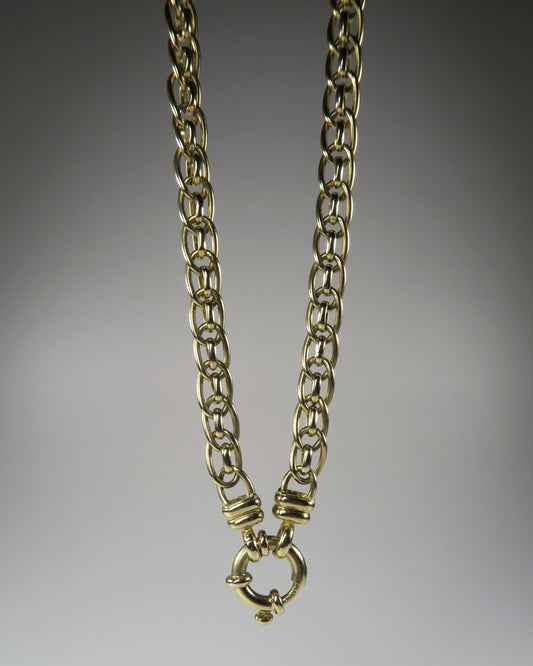 9CT GOLD FRENCH ROPE-STYLE NECKLACE WITH SPRING RING CLASP