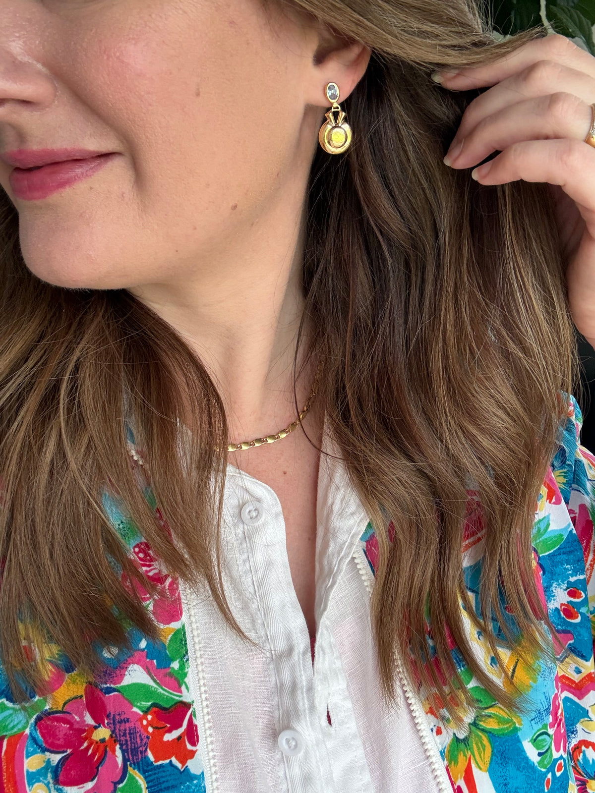 18CT GOLD ITALIAN ★888 VI DROP EARRINGS