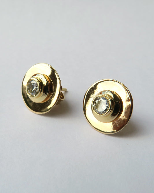 18CT GOLD HANDMADE DIAMOND STUD EARRINGS (0.55CT TDW)
