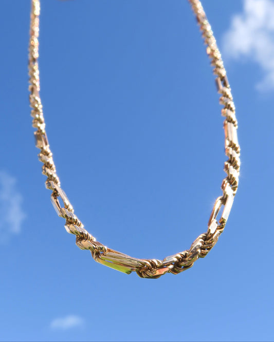 9CT GOLD VINTAGE ITALIAN FANCY BAR-BELCHER NECKLACE UNOAERRE ★1AR